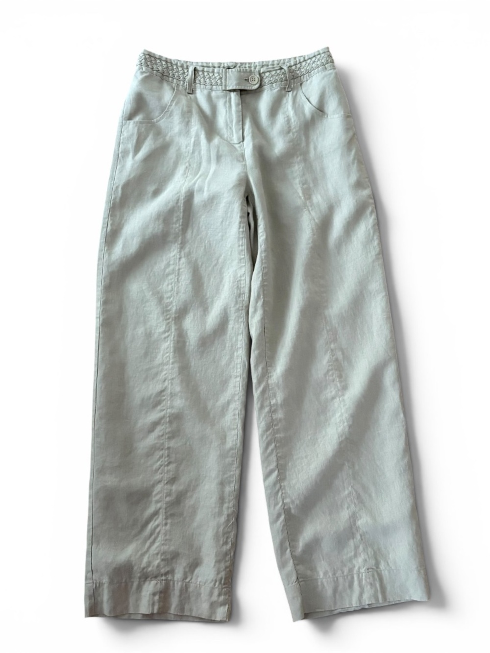 Vintage Wille Smith Tan Linen Wide Leg Pants